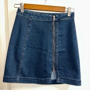 Free People Denim Mini Skirt with Zipper